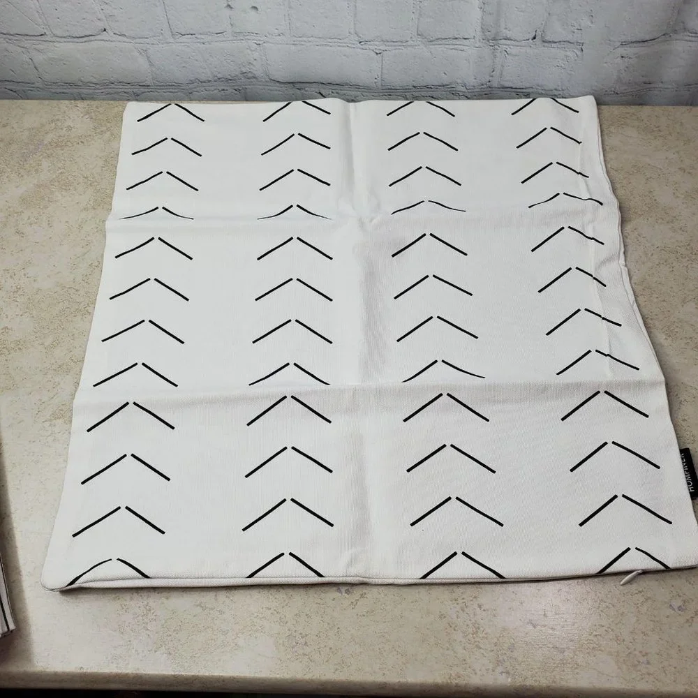 IKEA White and Black Patterned Cushions